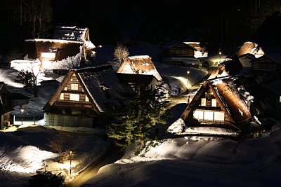相倉合掌集落中心部の夜景