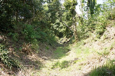 両側を土塁に囲まれた空堀が続きます