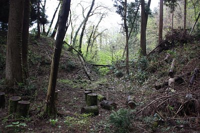 堀切の向こうで水源があるのです