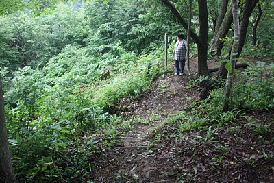 上から見ると堀切があるのがわかります