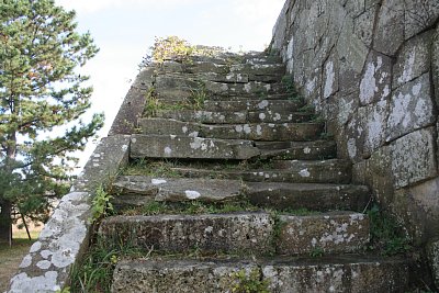 天守台への階段はけっこう荒れています
