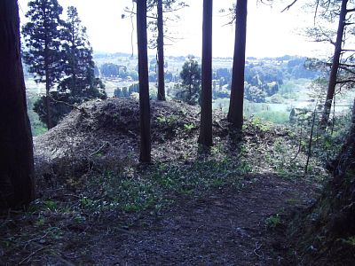 一の丸入口付近の土塁