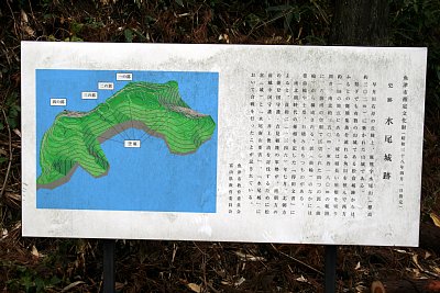 城の入り口にある説明板