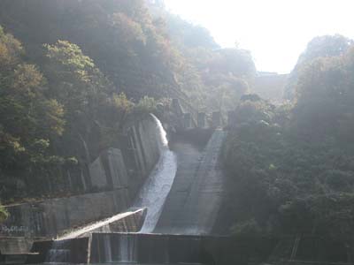 ダム直下の放流