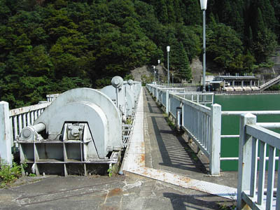 左岸側から天端を見る